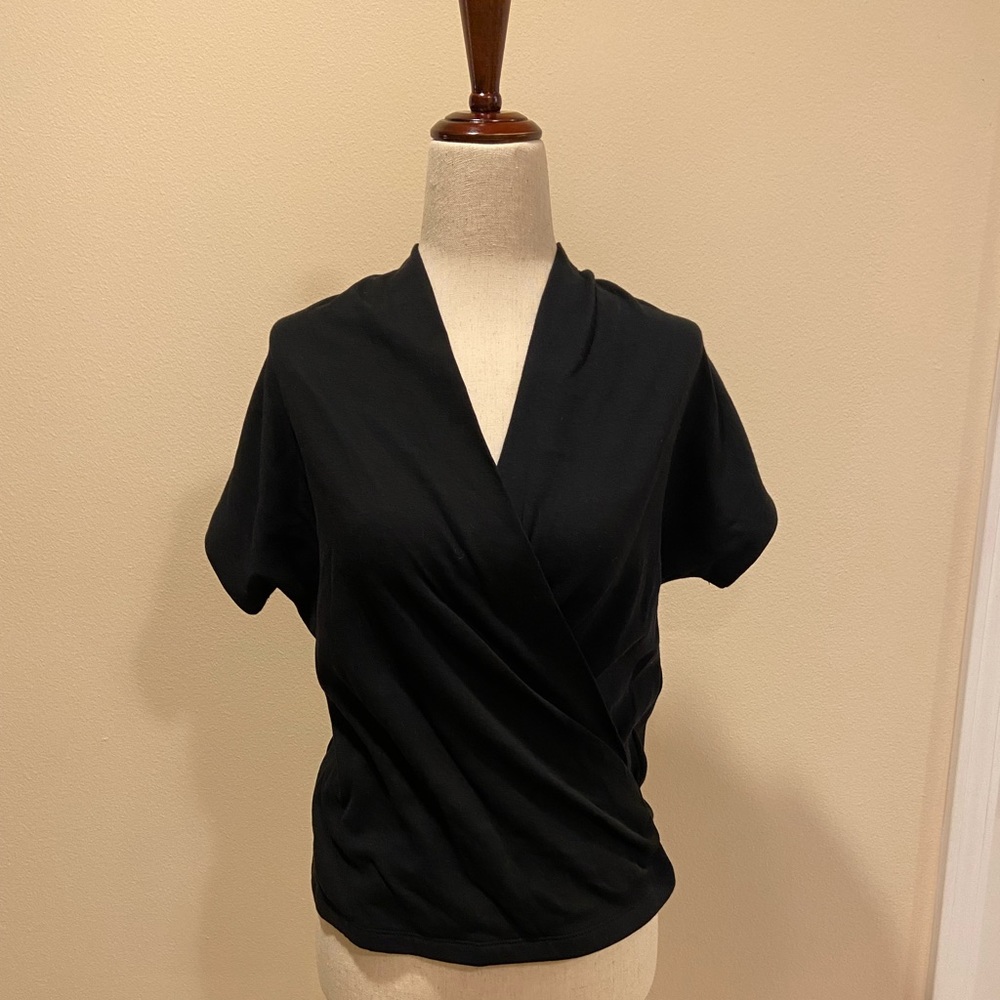 Anthropologie- Maeve brand - Black short sleeve blouse - new with tag- size XS